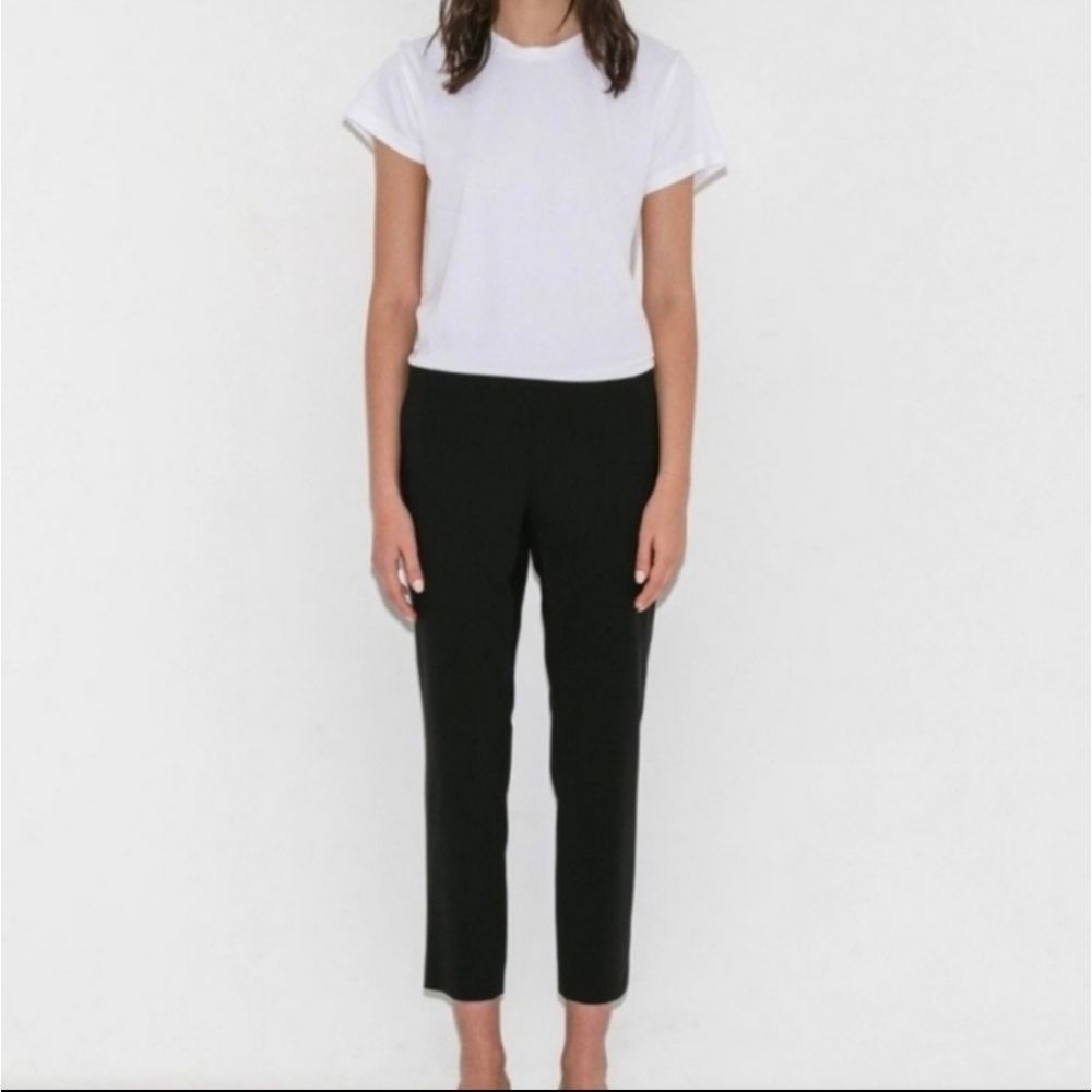 6397 Straight Leg Wool Pull On Black Ankle Pants